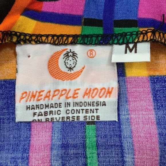 Vintage Pineapple Moon Abstract Faux Wrap Dress - Picture 6 of 8